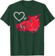 Heart The Boar Graphic Novelty Love The Razorback Design T-Shirt - T-Shirt | Forest
