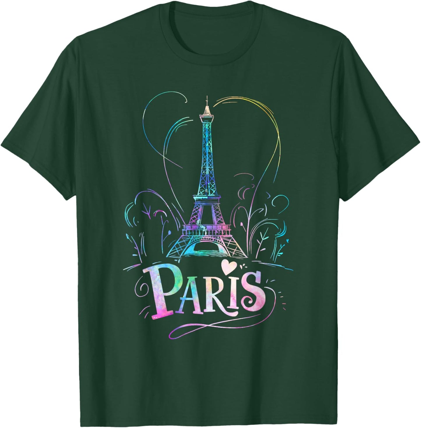 Eiffel Tower Paris Holiday France Souvenir Women Girls T-Shirt - T-Shirt | Forest
