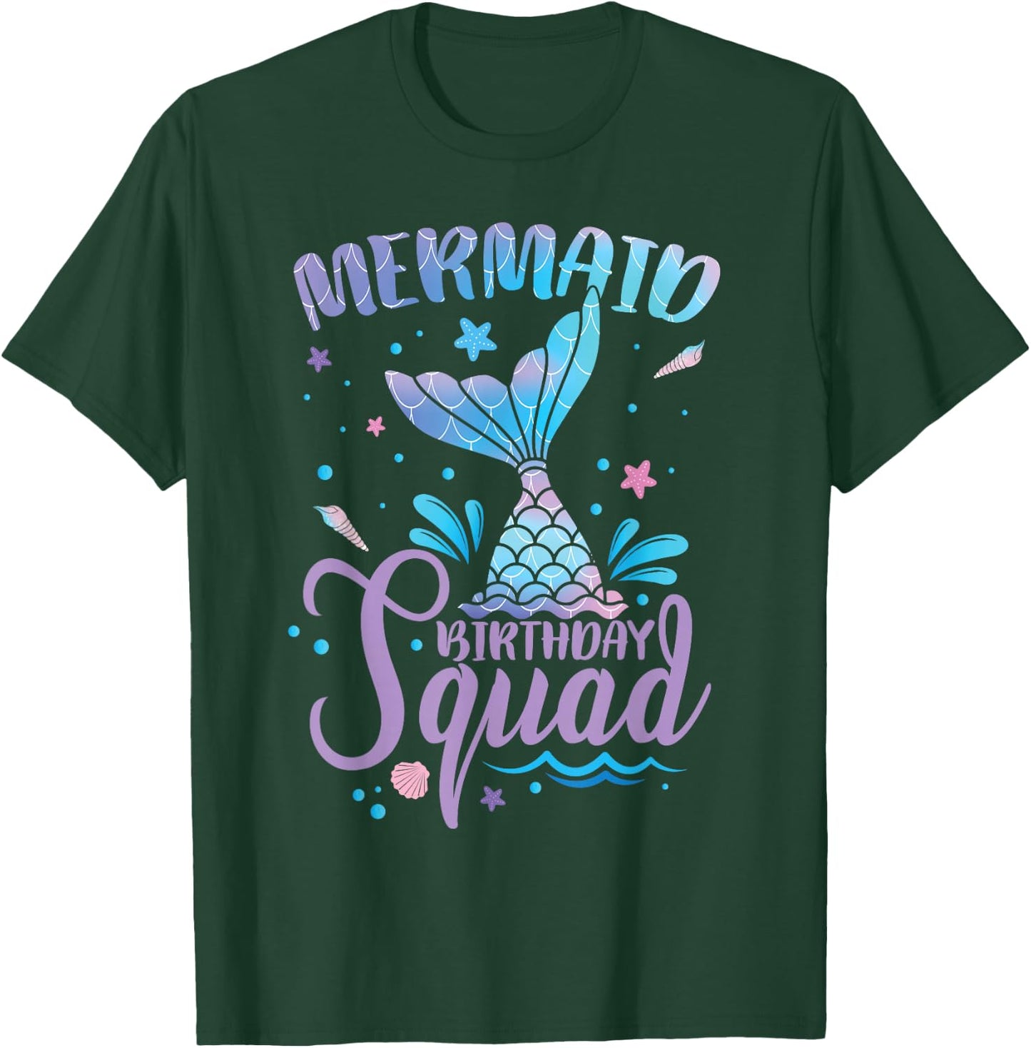 Birthday Mermaid Birthday Squad T-Shirt - T-Shirt | Forest