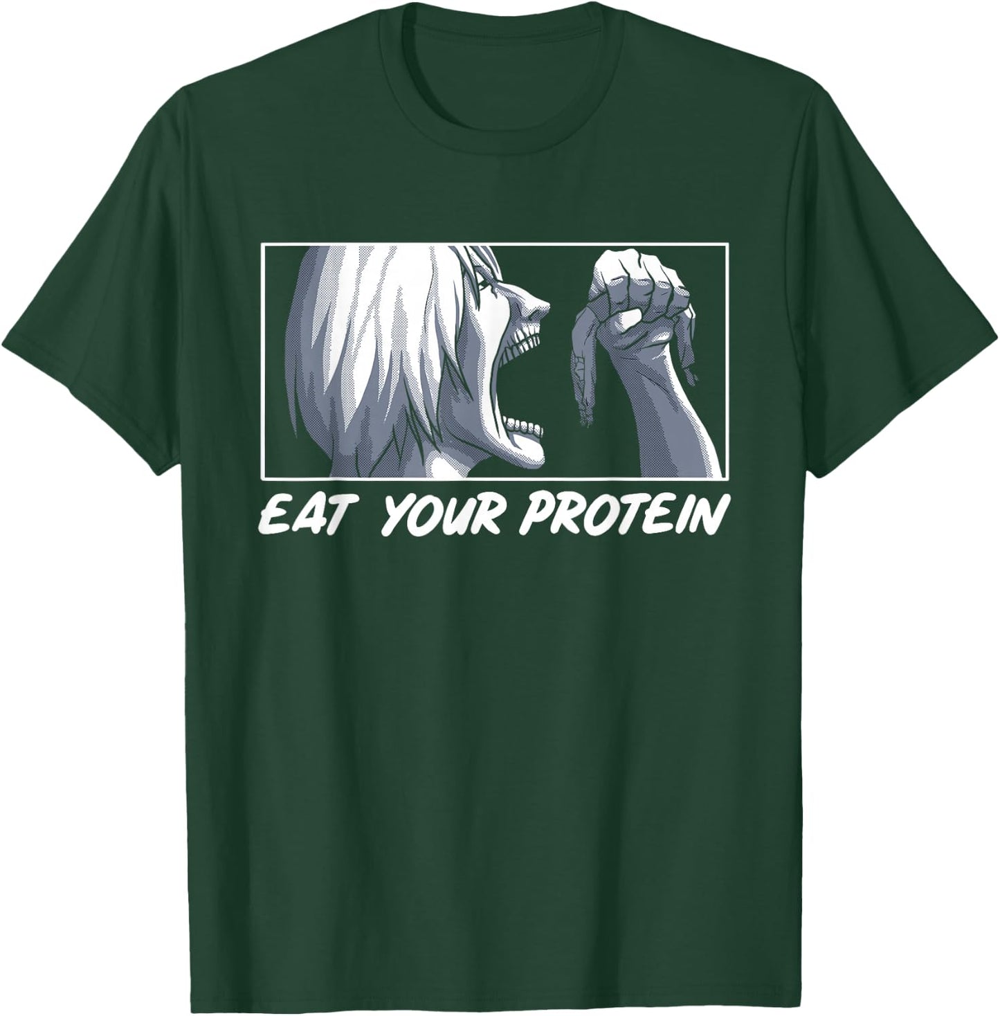Iss dein Protein Anime Gym Manga Bodybuilding Fitness Anime , black T-Shirt - T-Shirt | Forest