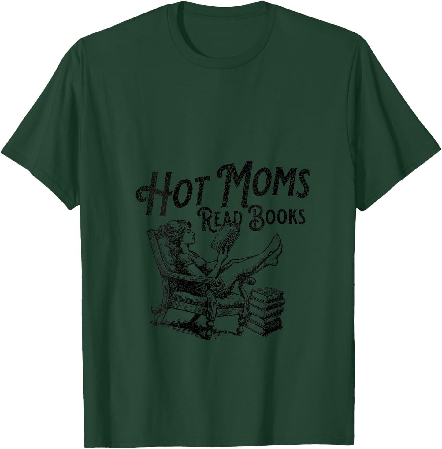 Hot Moms Read Books for Moms Mothers Day Book Lover V-Neck T-Shirt - T-Shirt | Forest