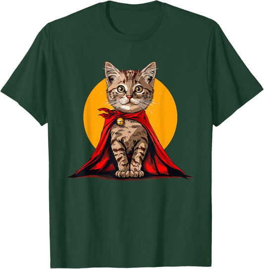 Funny Cat with heroic Drapery Women Girls Kids T-Shirt - T-Shirt | Forest