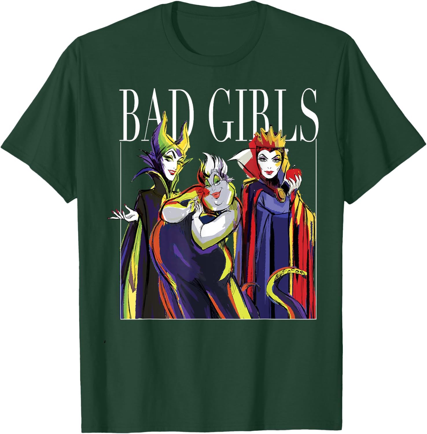 Gruppenfoto der Bösewichte von Disney Villains Bad Girls, gemalt T-Shirt - T-Shirt | Forest