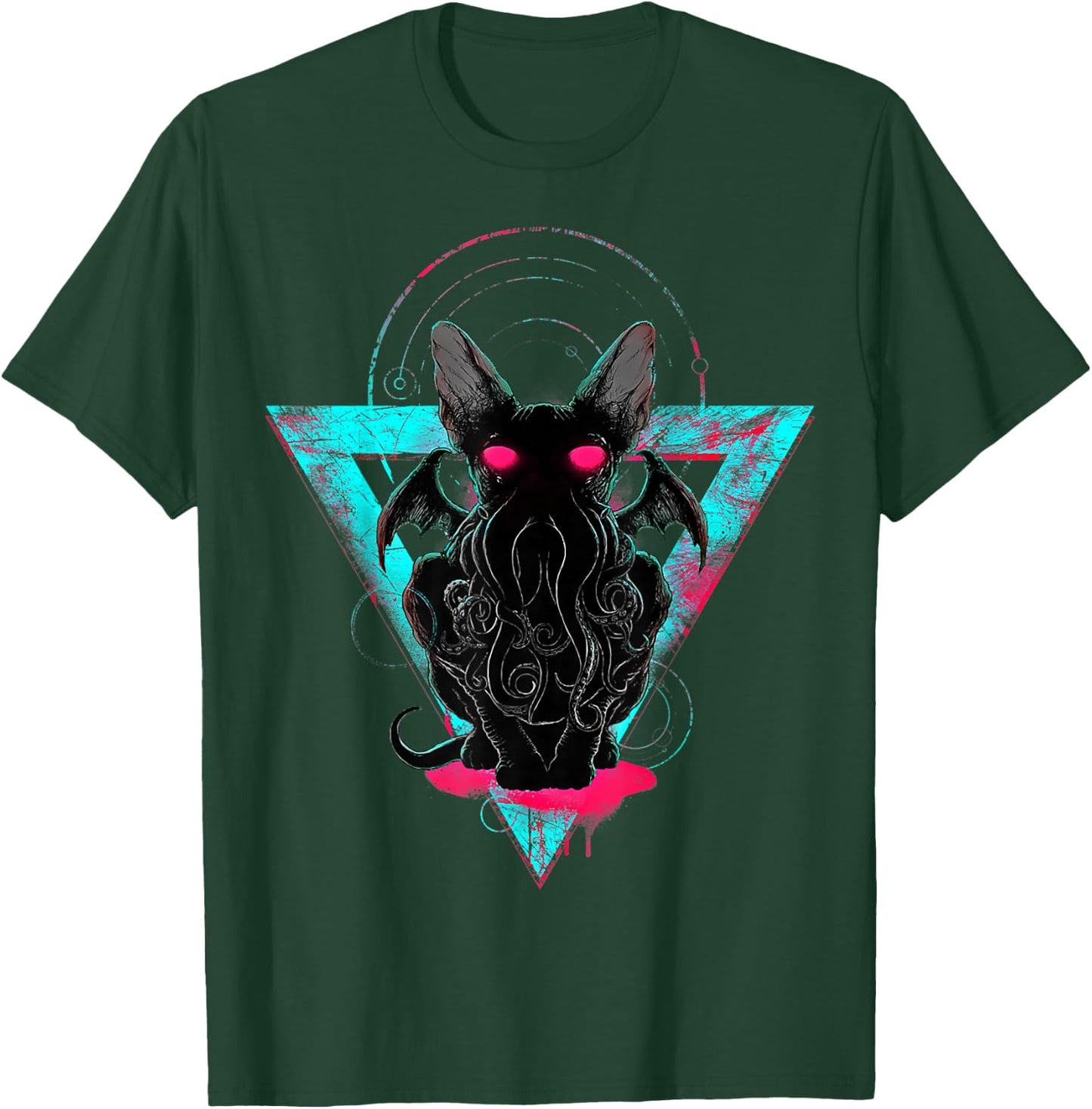 Cathulhu Funny Demon Cat T-Shirt - T-Shirt | Forest