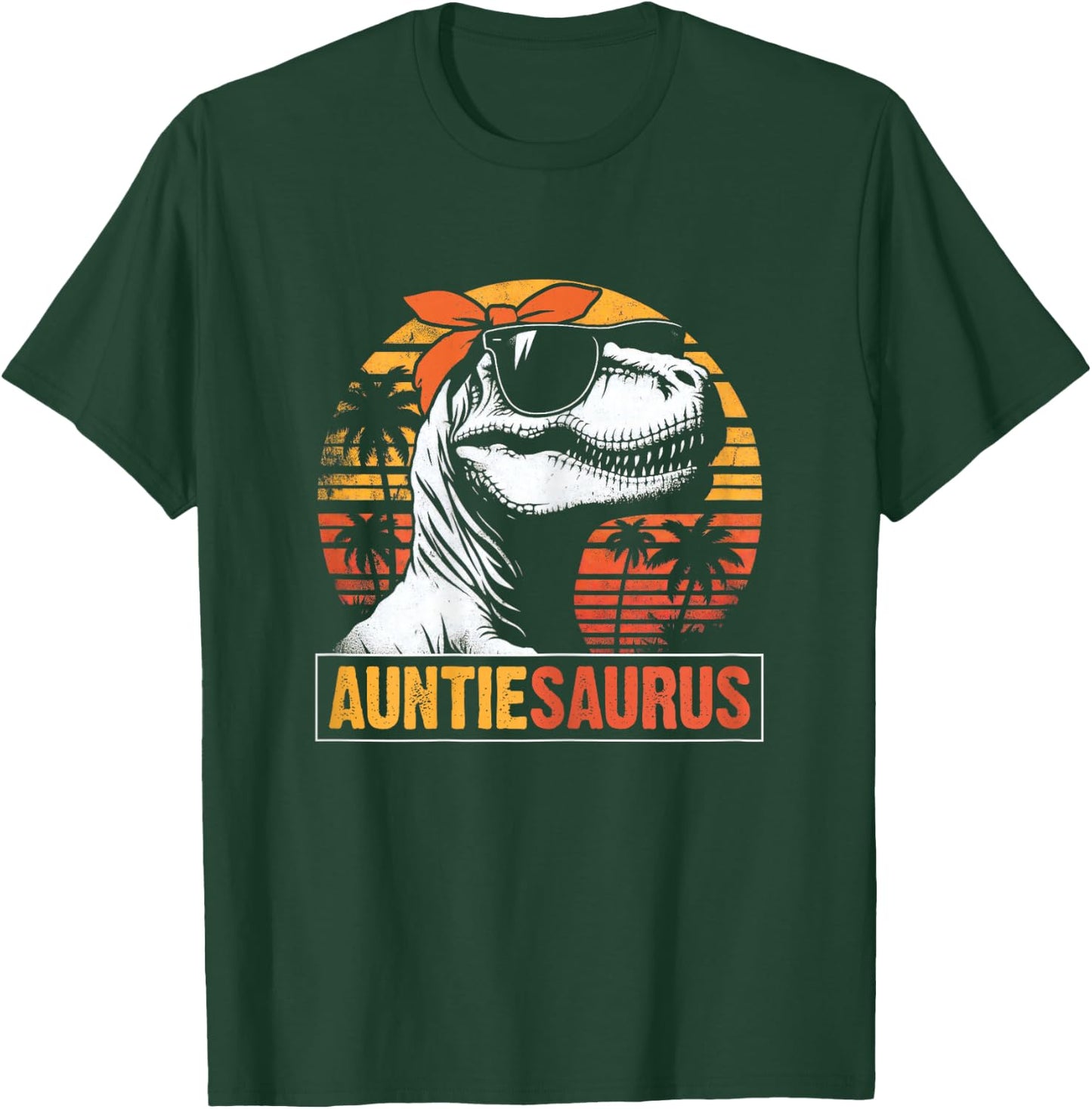 Auntiesaurus Funny T rex Dinosaur Auntie Vintage Mothers Day T-Shirt - T-Shirt | Forest