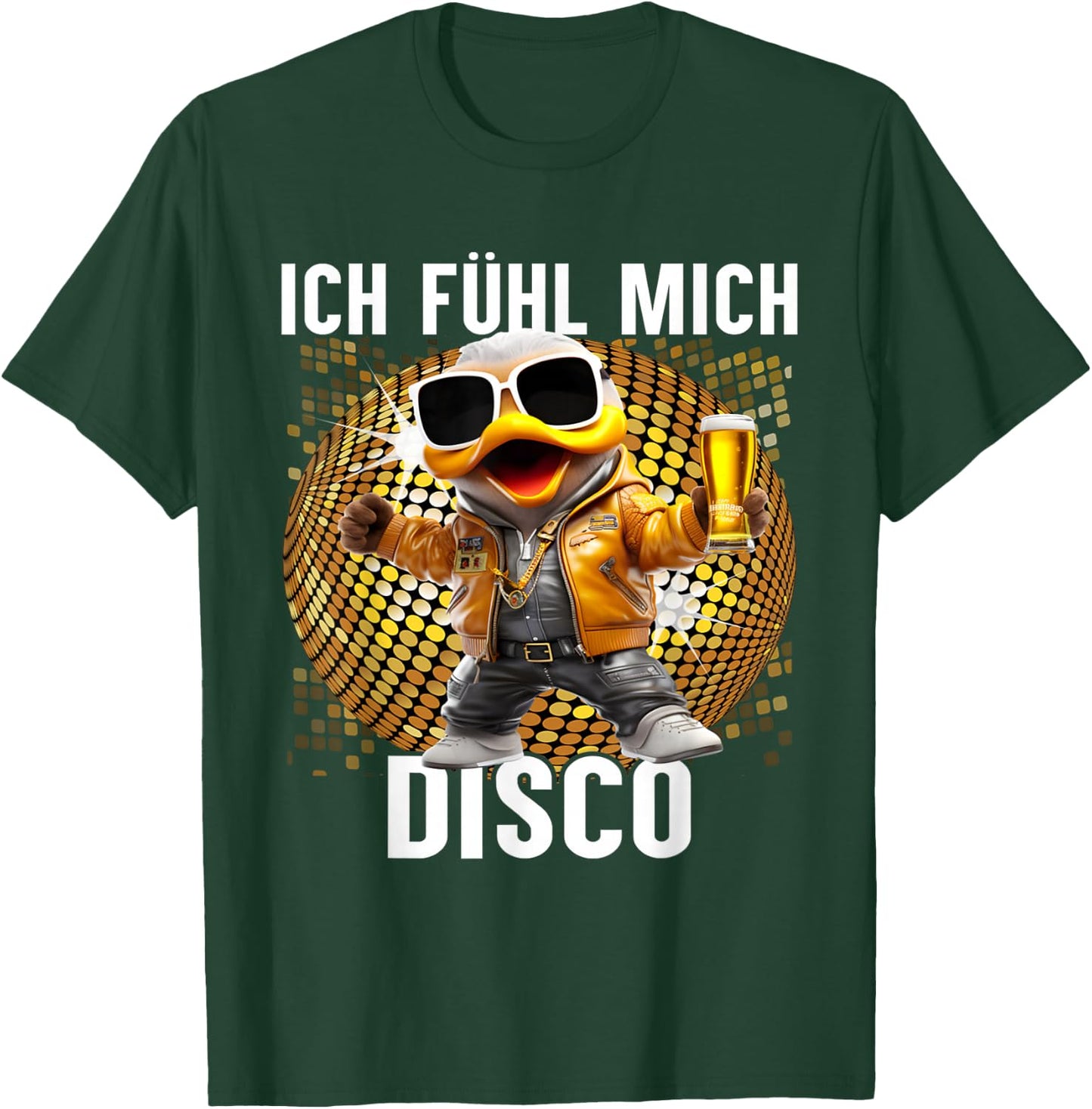 Ich Fühle Mich Disco Funny Disco Duck Apres-Ski Party , black T-Shirt - T-Shirt | Forest
