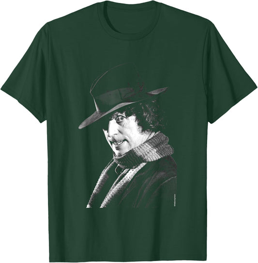 Tom Baker Side Portrait Doctor Who Black & White T-Shirt - T-Shirt | Forest