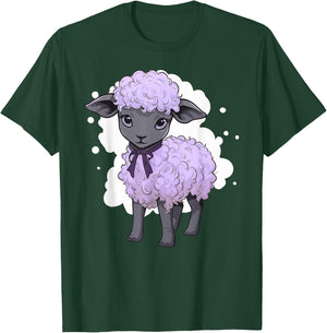 Lamb Lavender Pastel Cute Baby Sheep Kawaii Purple Aesthetic T-Shirt - T-Shirt | Forest