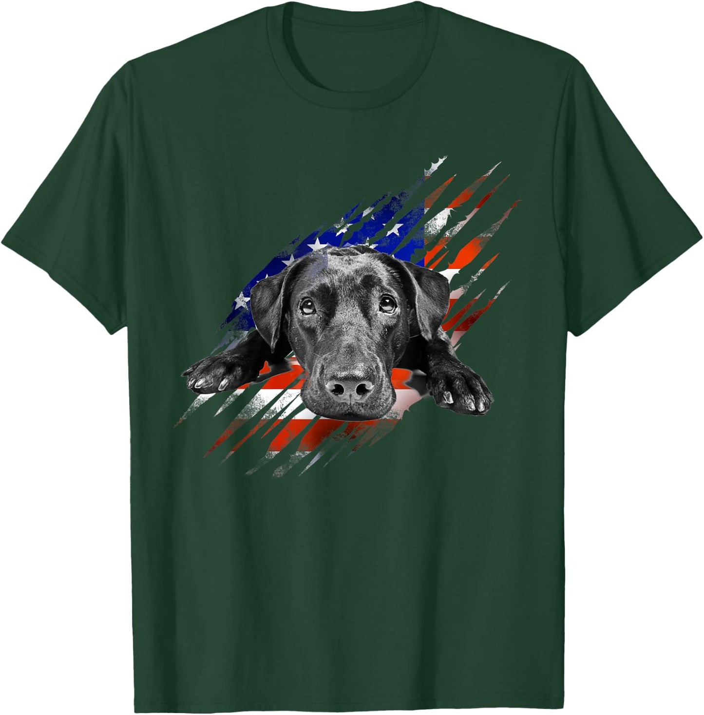 Black Labrador USA Flag Lab Owner Bird Duck Hunter Gift Men T-Shirt - T-Shirt | Forest