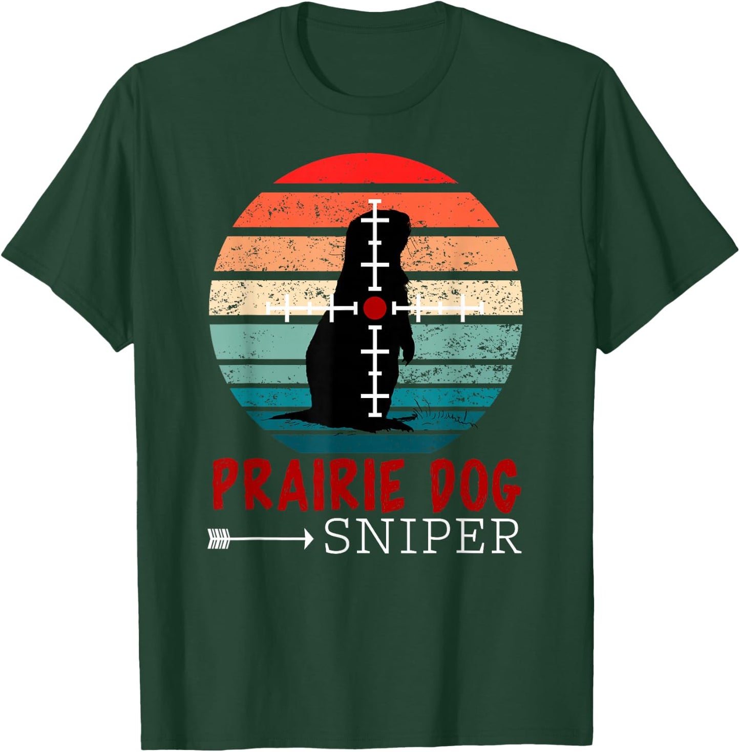 Prairie Dog Sniper - Retro Prairie Dog Sunset Cool Vintage T-Shirt - T-Shirt | Forest