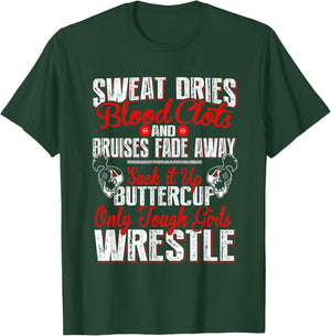 Girl's Wrestling Shirt - Only Tough Girls Wrestle T-Shirt - T-Shirt | Forest