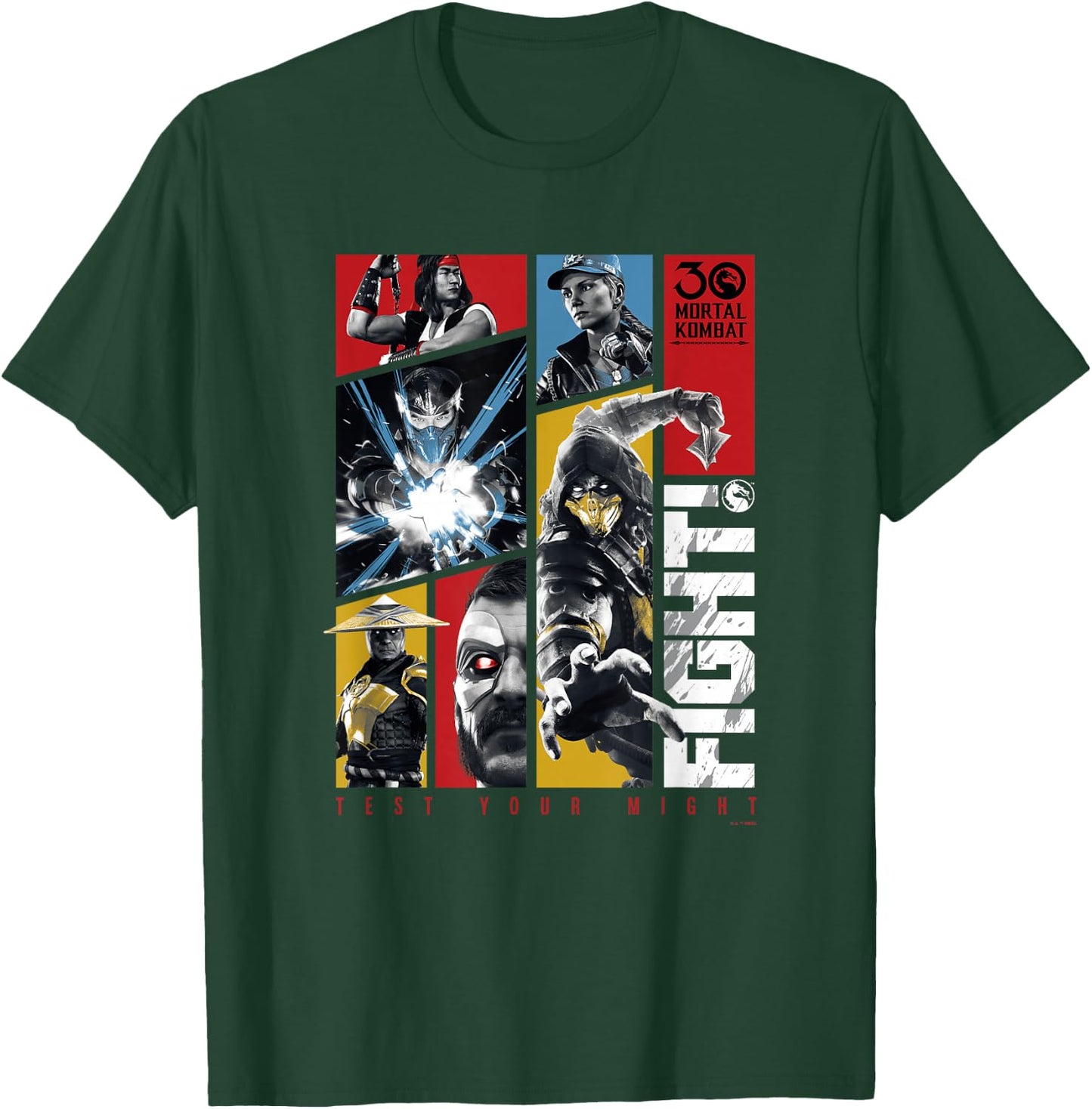 Mortal Kombat Klassic 30 Anniversary Test Your Might Panels T-Shirt - T-Shirt | Forest