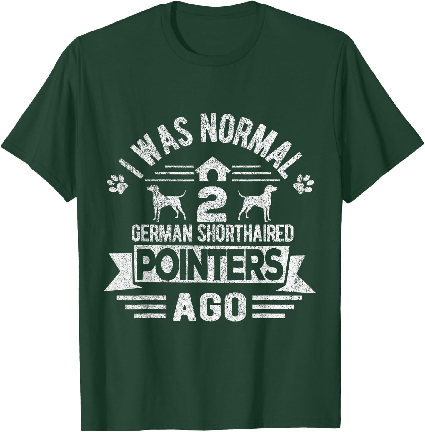 Two German Shorthaired Pointers Dog Owner Retro Vintage T-Shirt - T-Shirt | Forest