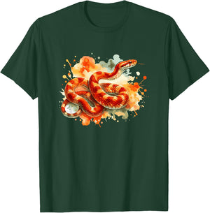 Snake Lover Animal Pet Snake Watercolor Corn Snake , Small T-Shirt - T-Shirt | Forest