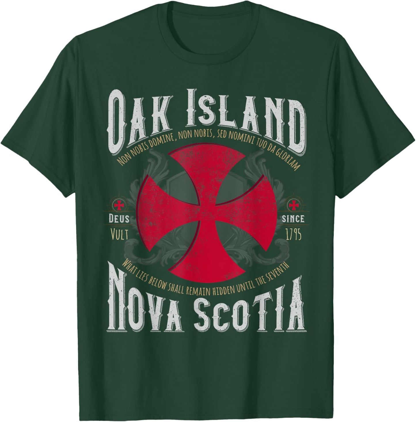 Templar Cross Oak Island Nova Scotia T-Shirt - T-Shirt | Forest