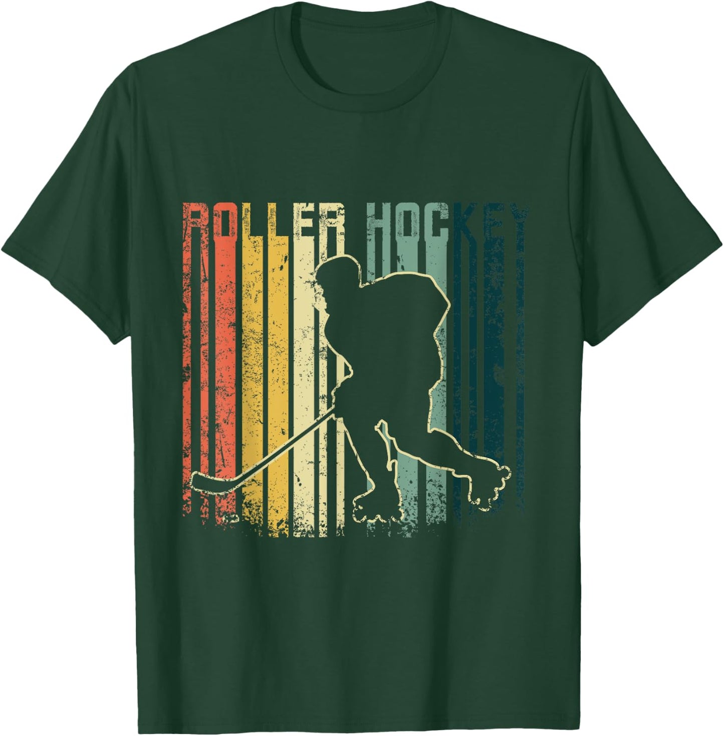 Roller Hockey Retro Vintage , Black, S T-Shirt - T-Shirt | Forest