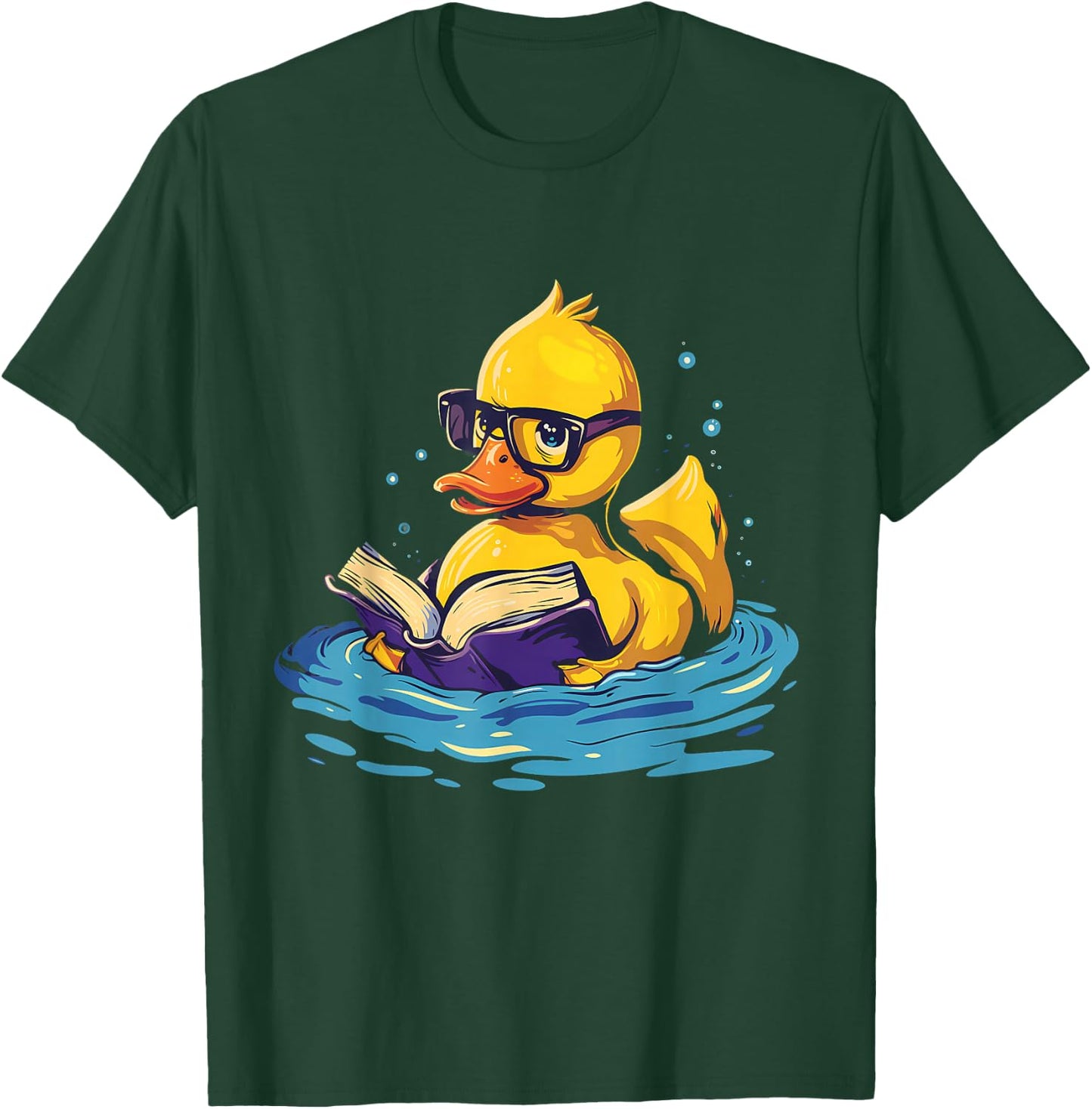 Rubber Duck Reading Book Swim Rubber Duckling Rubber Duckie T-Shirt - T-Shirt | Forest