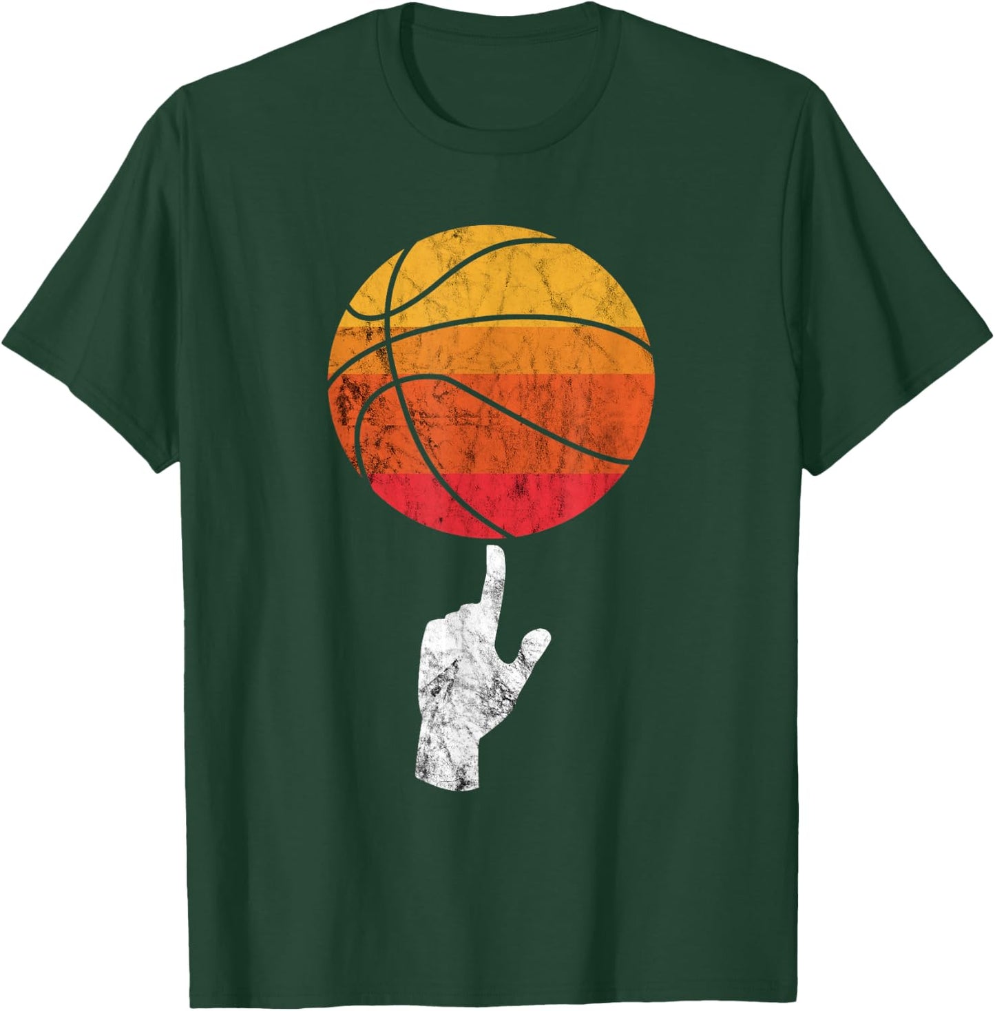 Basketball Playing Basketball Sports Vintage Retro Sunset T-Shirt - T-Shirt | Forest