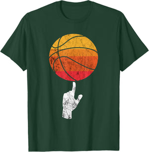 Basketball Playing Basketball Sports Vintage Retro Sunset T-Shirt - T-Shirt | Forest