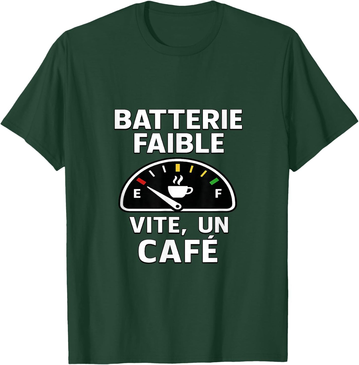 Coffee Humour – Low Battery, Fast A Coffee Caffeine T-Shirt - T-Shirt | Forest