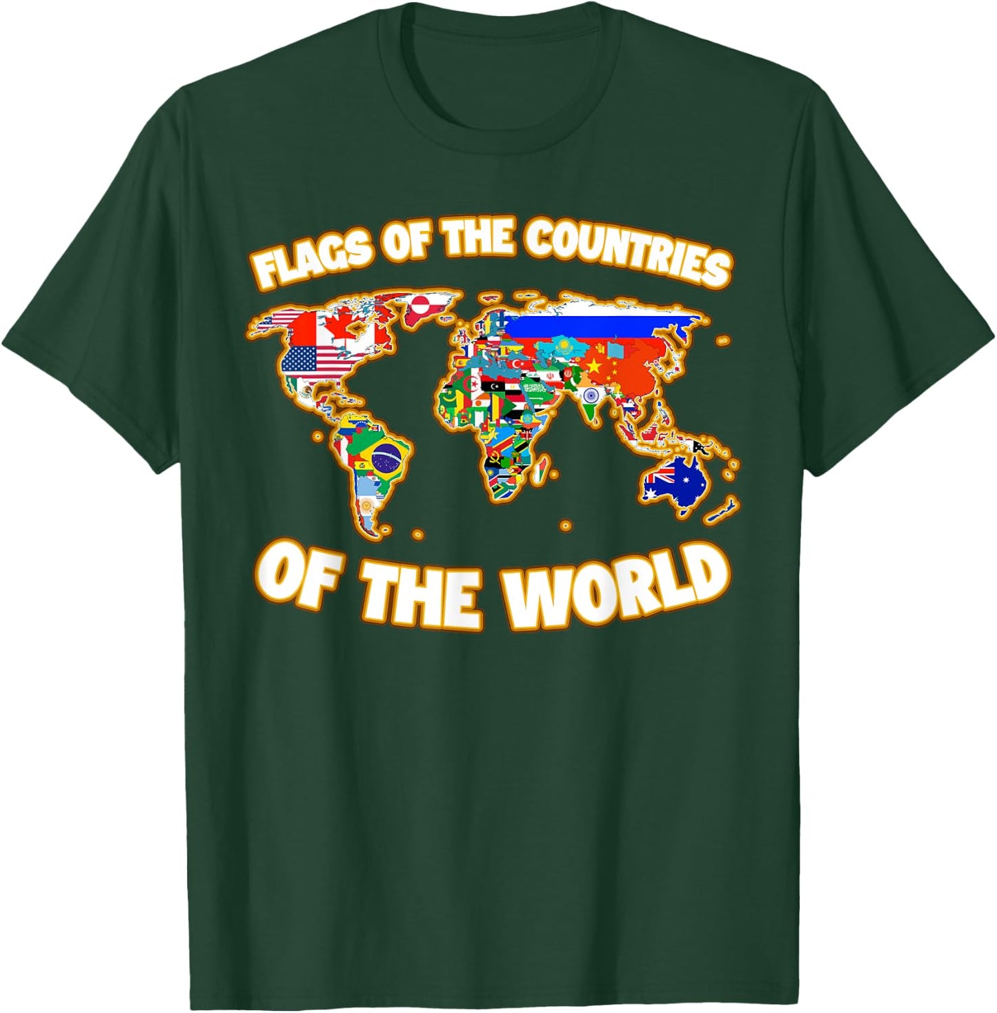 Flags Of The Countries Of The World Map International T-Shirt - T-Shirt | Forest