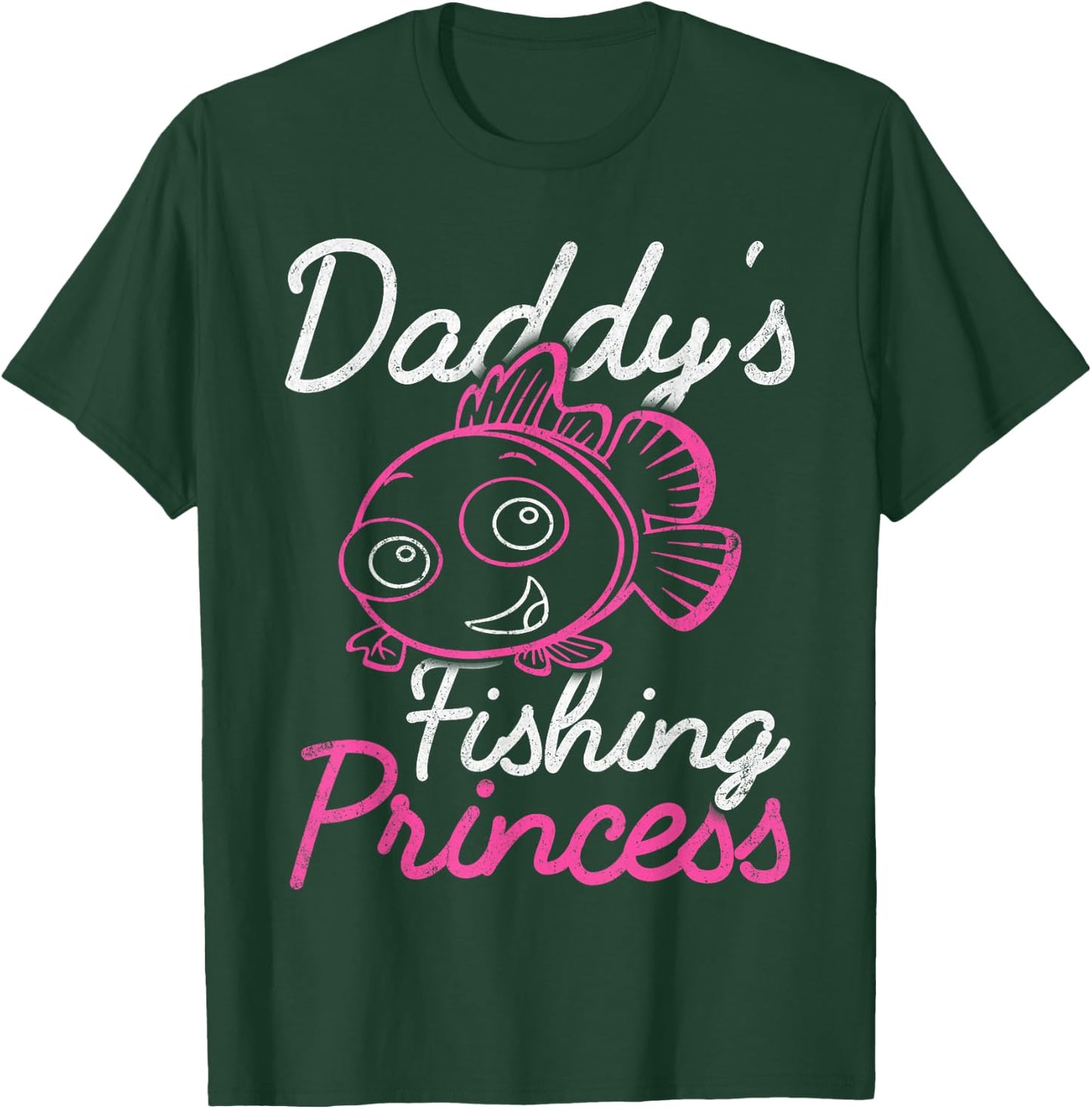 Daddy's Fishing Princess Girls And Fisherman Dad Fathers Day T-Shirt - T-Shirt | Forest