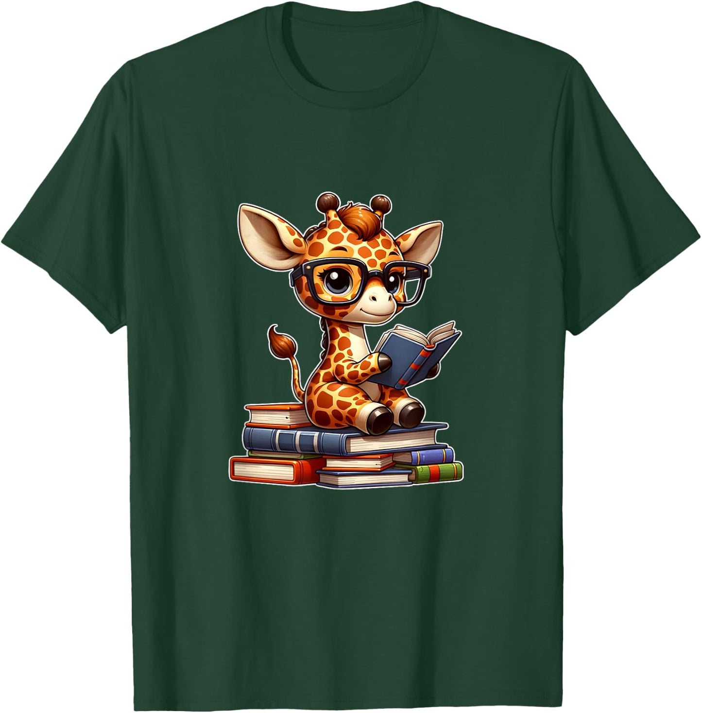Funny giraffe reading Bookworm Book Lovers T-Shirt - T-Shirt | Forest
