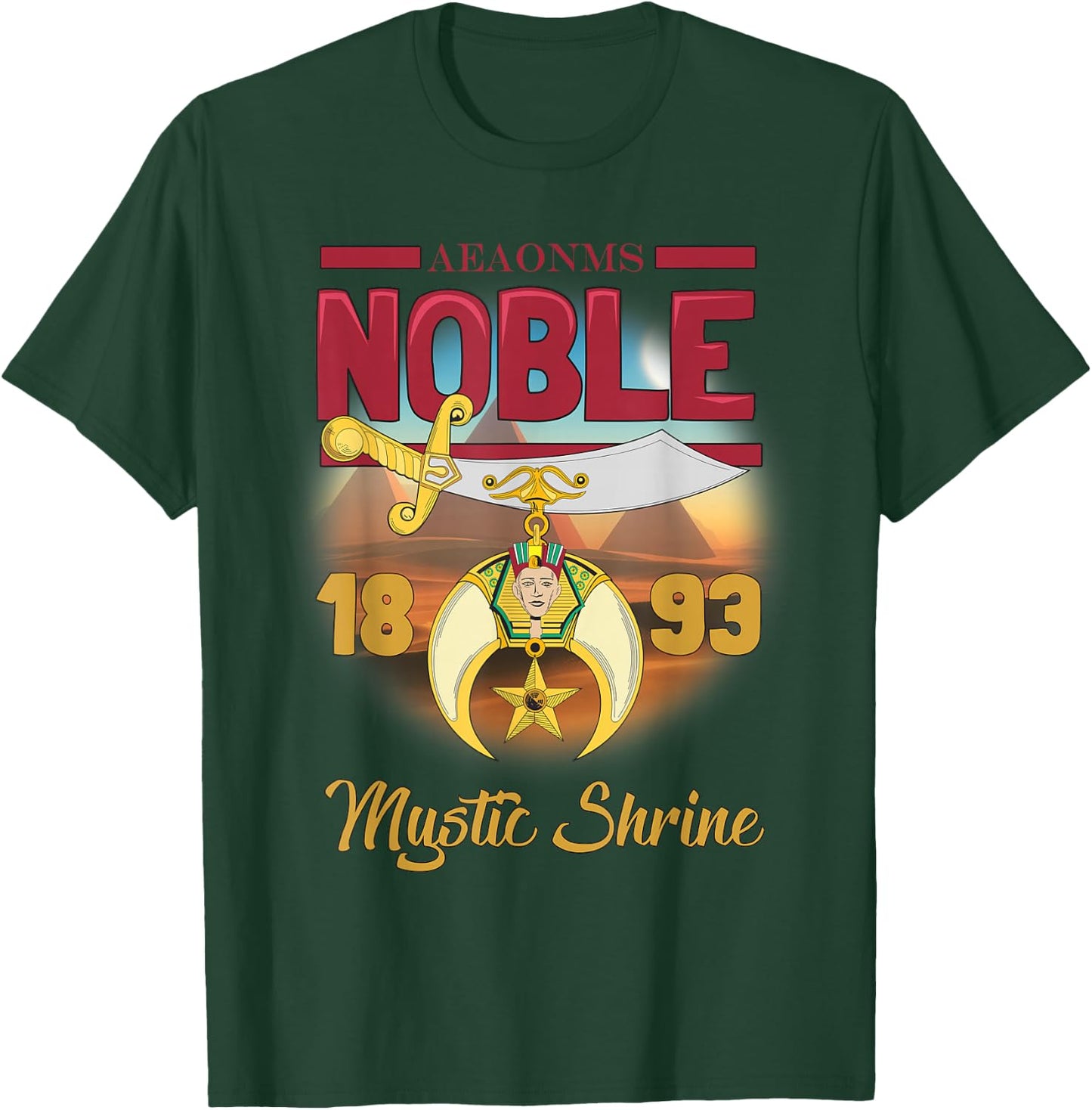 Noble 1893 AEAONMS Shrine PHA Prince Hall Shriner T-Shirt - T-Shirt | Forest
