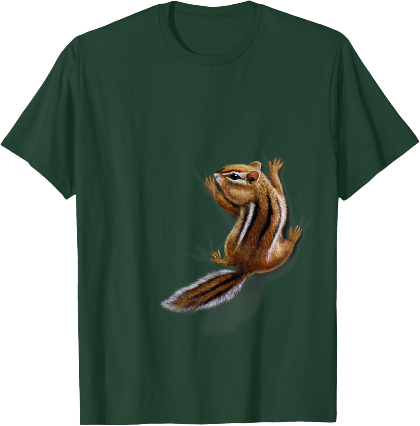 Squirrel Climbing Up, Playful Chipmunk T-Shirt - T-Shirt | Forest
