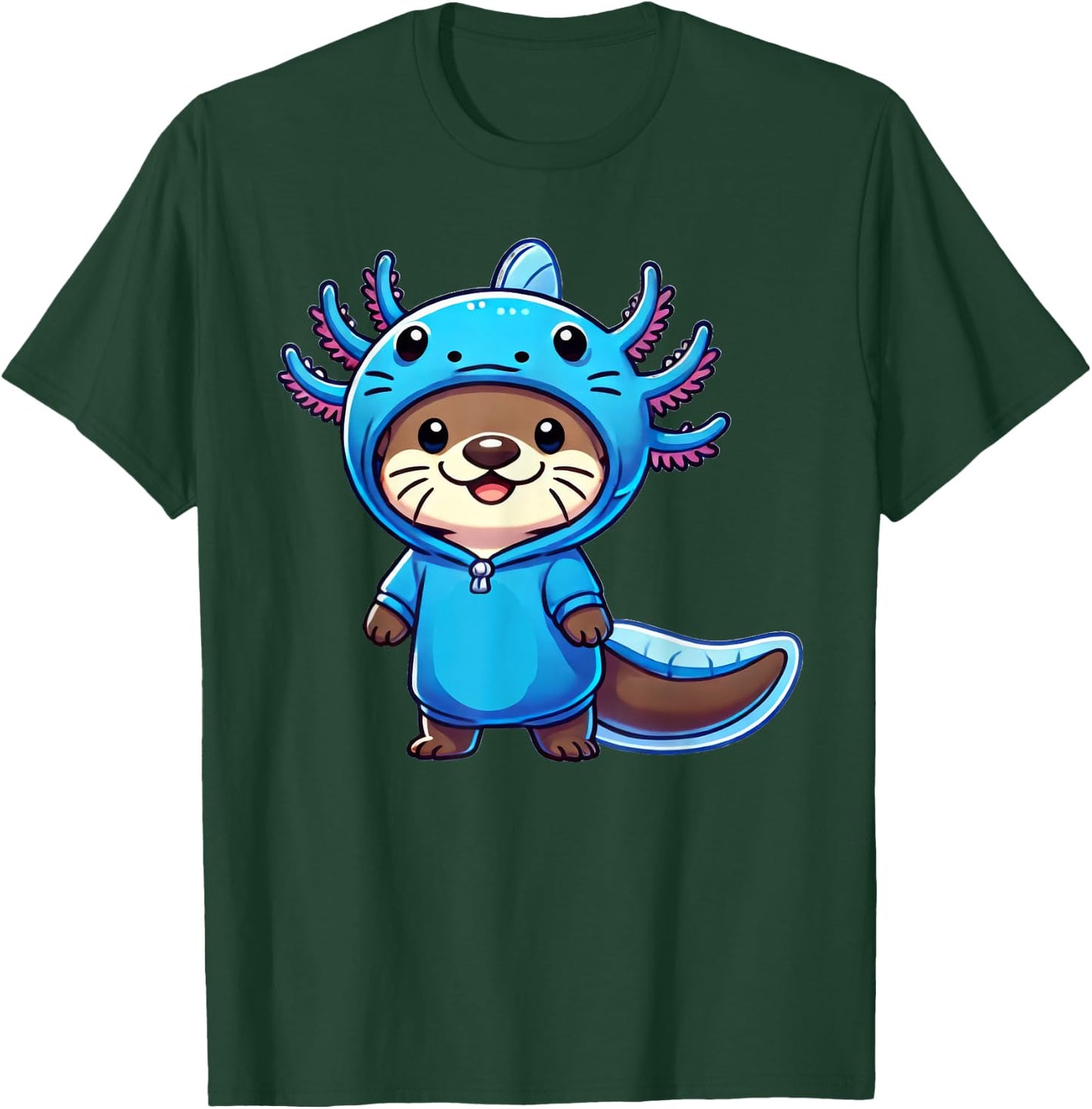 Kawaii Otter Axolotl Costume T-Shirt - T-Shirt | Forest