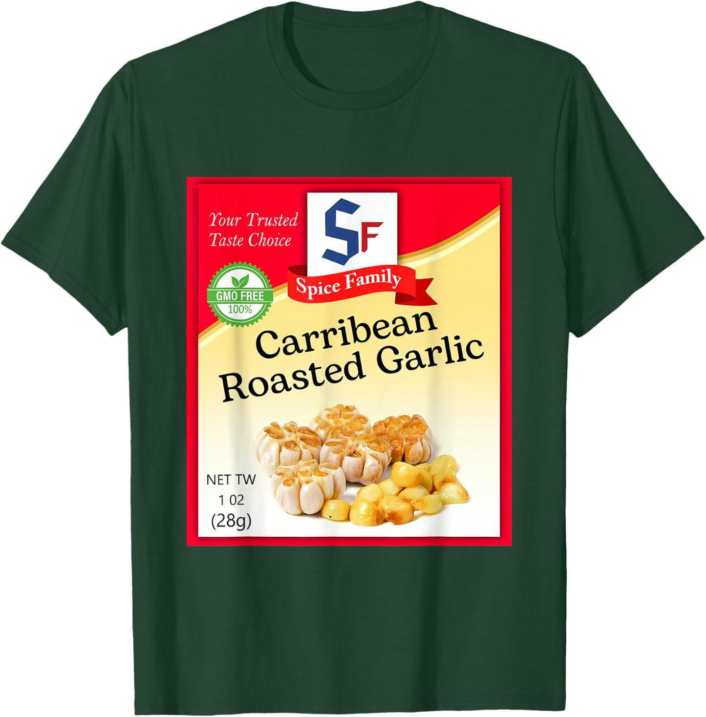 Carribean Roasted Garlic Condiment Holiday Spice Costumes T-Shirt - T-Shirt | Forest