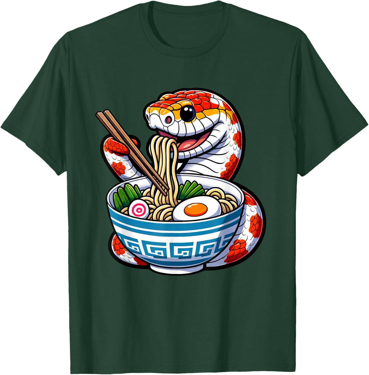 Corn Snake Kawaii, Cute Ramen Corn Snake, Funny Reptile Love T-Shirt - T-Shirt | Forest