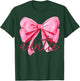 Auntie Pink Bow Birthday Baby Shower Family Pink Ribbon T-Shirt - T-Shirt | Forest