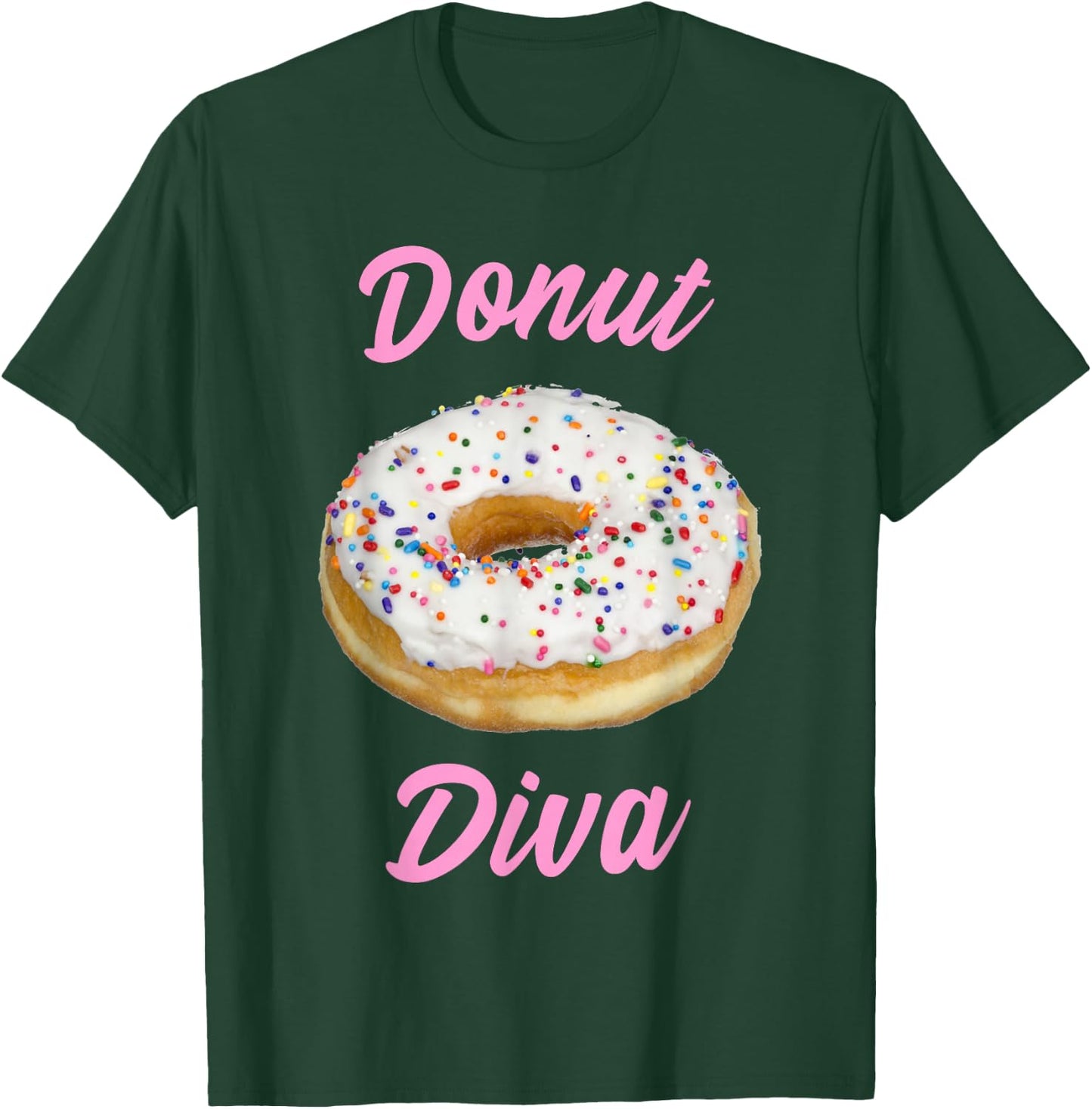 Donut Diva Sprinkle Design Pink Lettering T-Shirt - T-Shirt | Forest