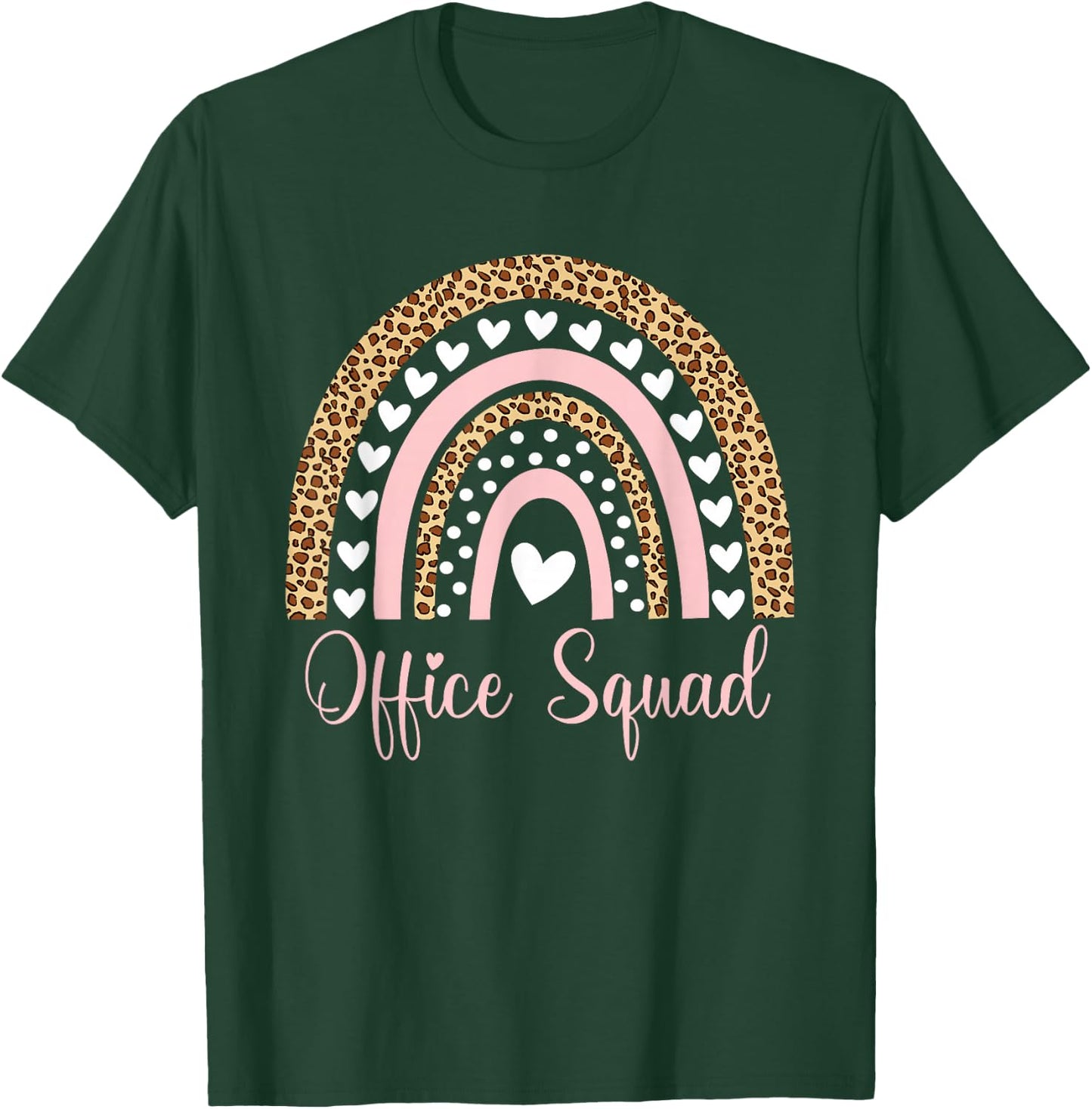 Office Squad Rainbow Leopard School Secretary Administrative T-Shirt - T-Shirt | Forest