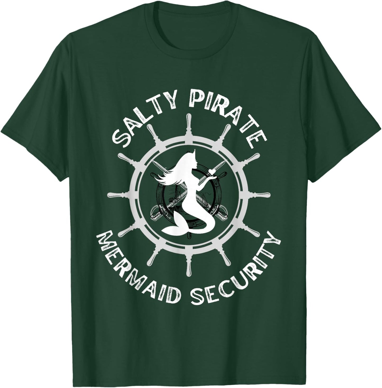 Salty Pirate Mermaid Security Dad, Boyfriend, Brother Merman T-Shirt - T-Shirt | Forest