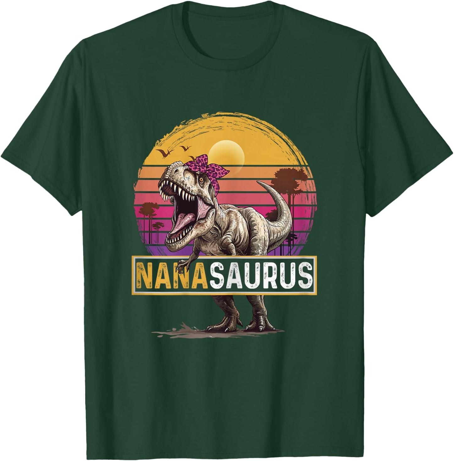 Nanasaurus T Rex Dinosaur Nana Saurus Family Matching T-Shirt - T-Shirt | Forest