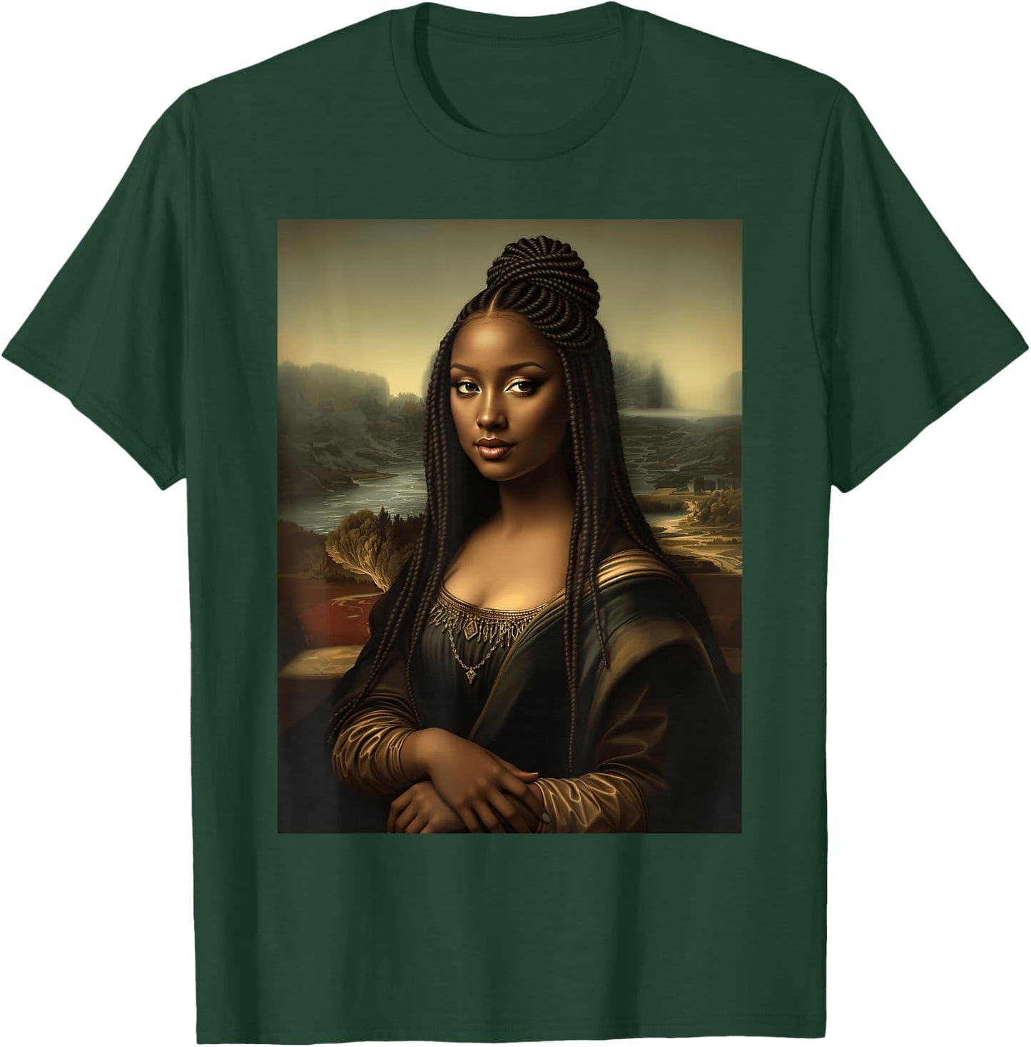 Black Mona Lisa African American Black History Month Funny T-Shirt - T-Shirt | Forest