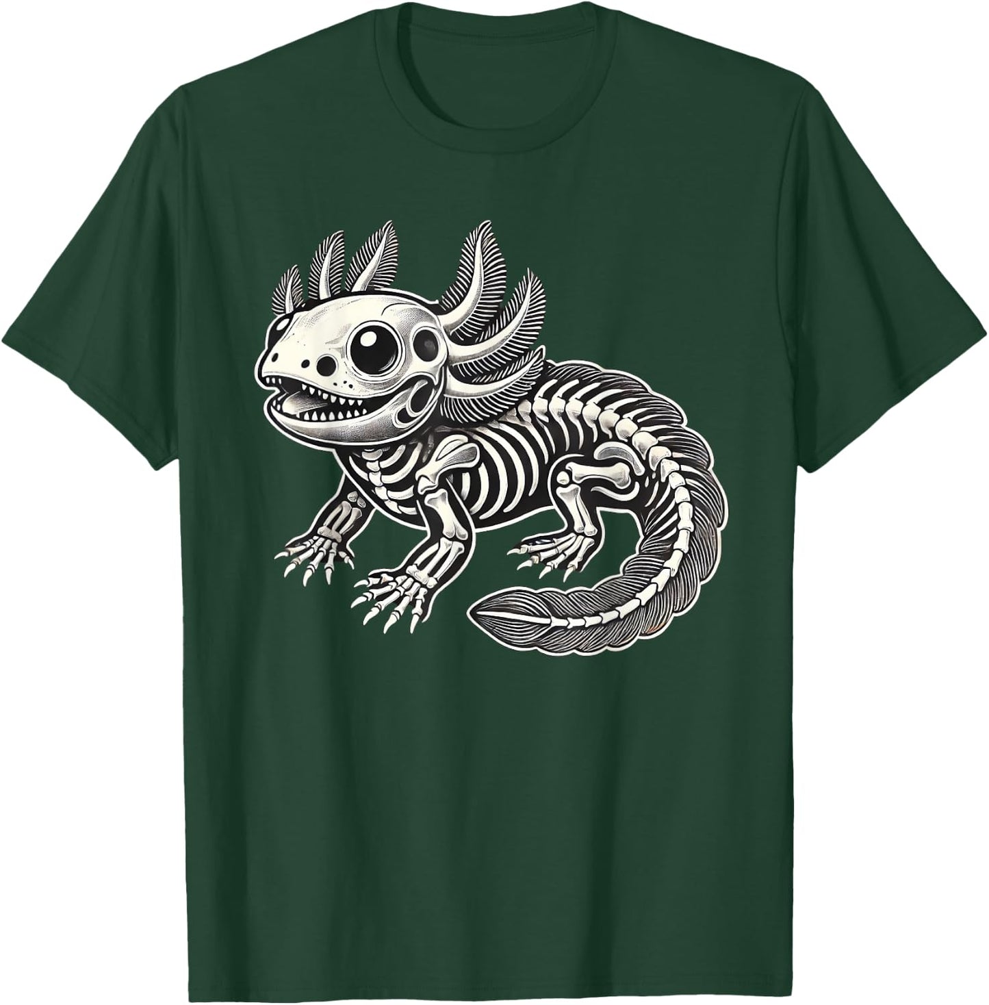Axolotl Skeleton Halloween T-Shirt - T-Shirt | Forest