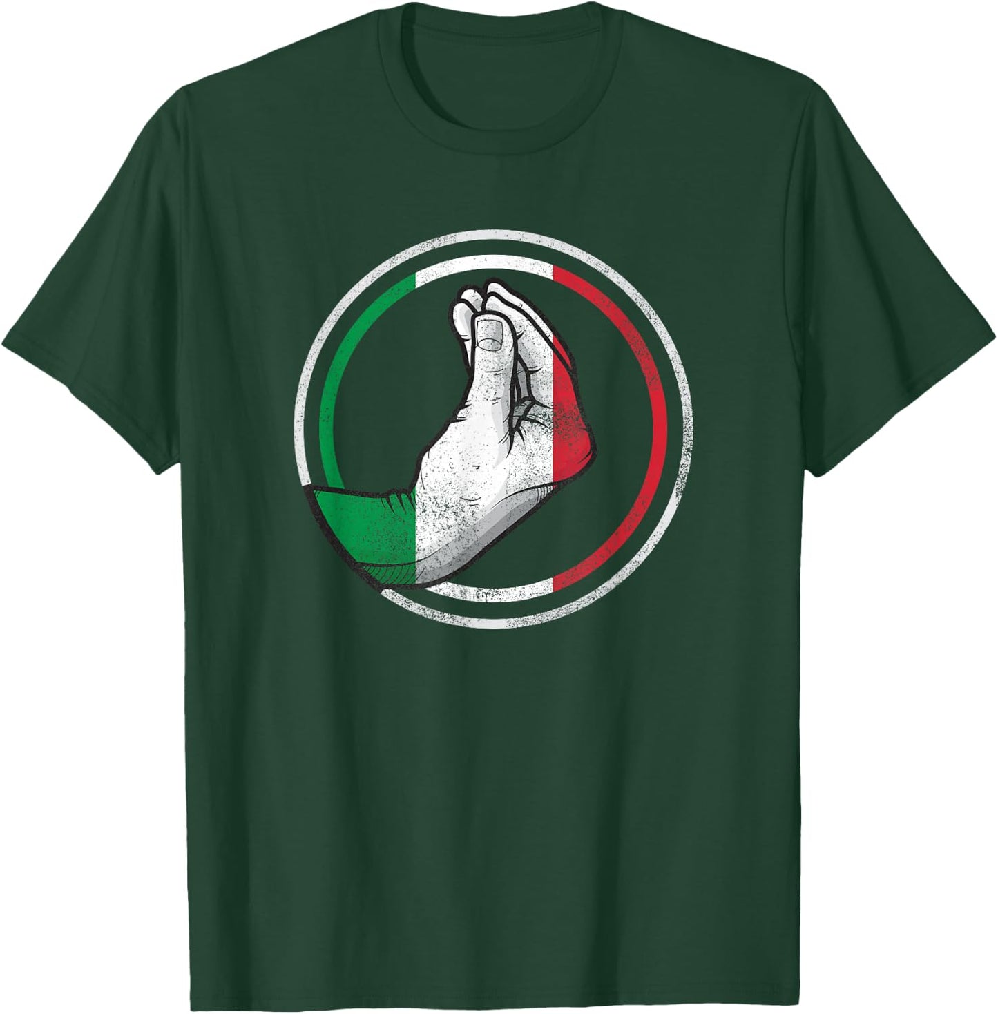 Funny Italy Hand Gesture Italian Flag T-Shirt - T-Shirt | Forest
