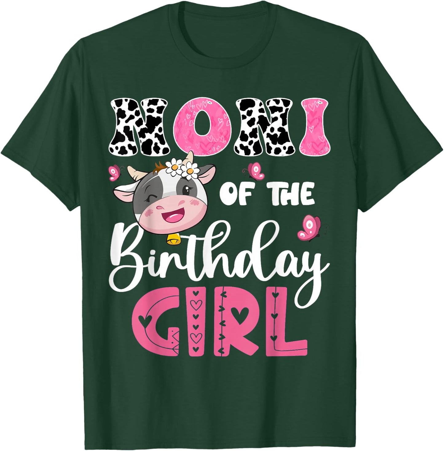 Noni Of The Birthday Girl Farm Cow 1St Birthday Party T-Shirt - T-Shirt | Forest