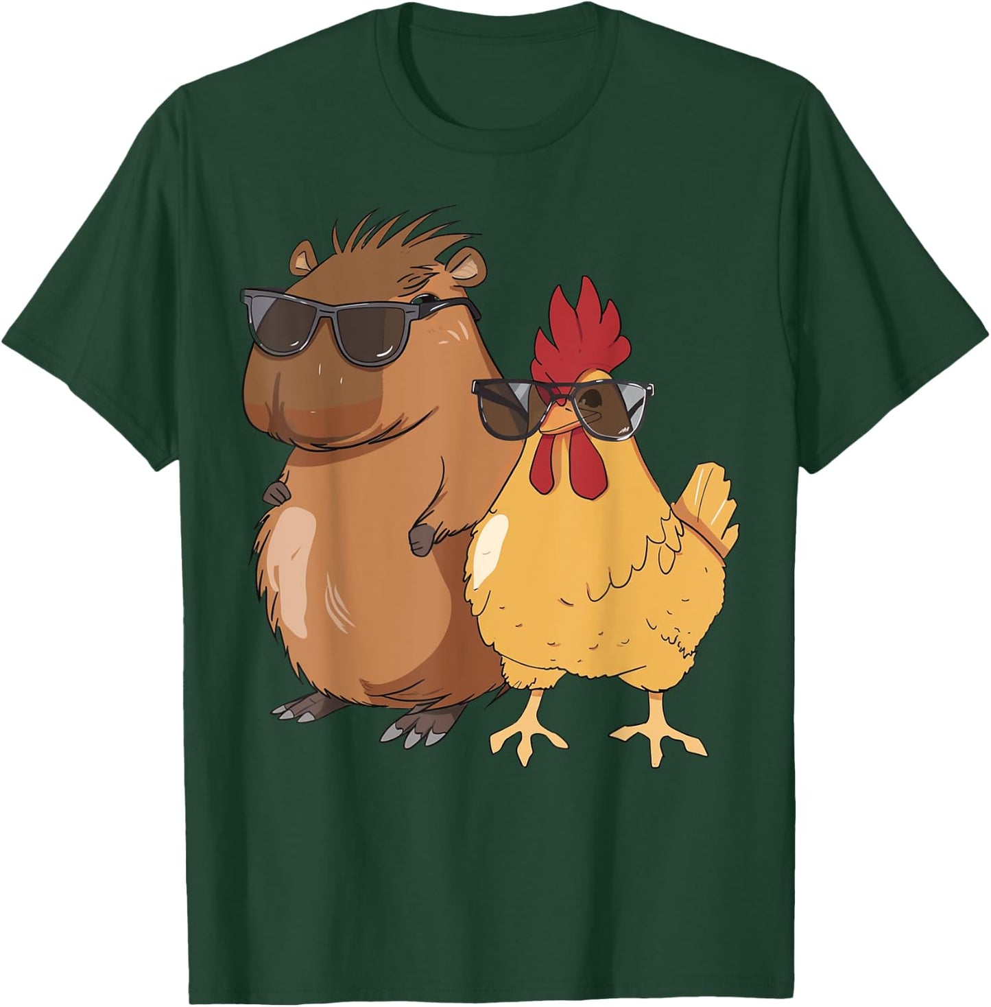 Capybara And Chicken With Love T-Shirt - T-Shirt | Forest