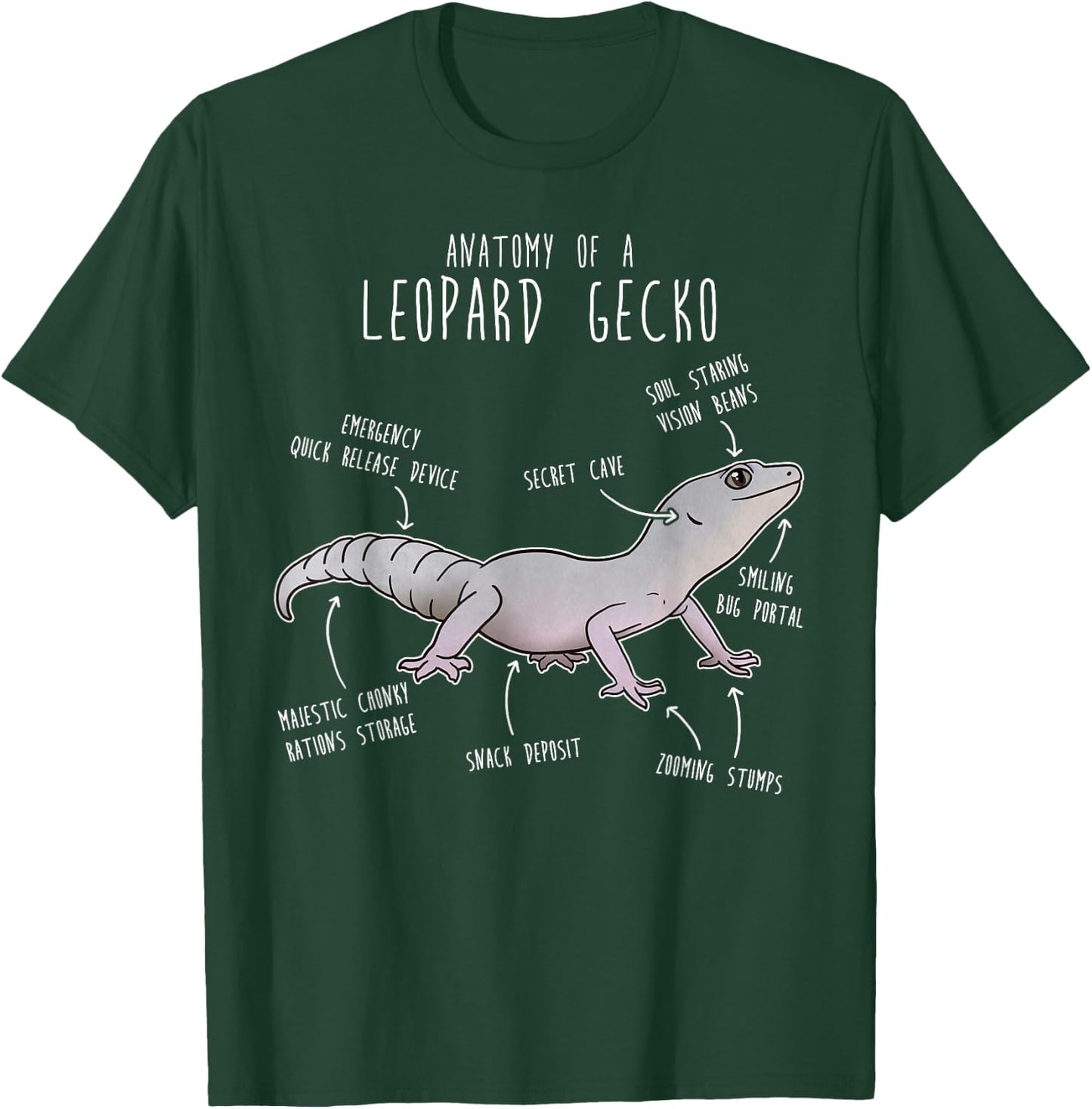 Blizzard Leopard Gecko Lizard Reptile Anatomy, Funny Pet Mom T-Shirt - T-Shirt | Forest