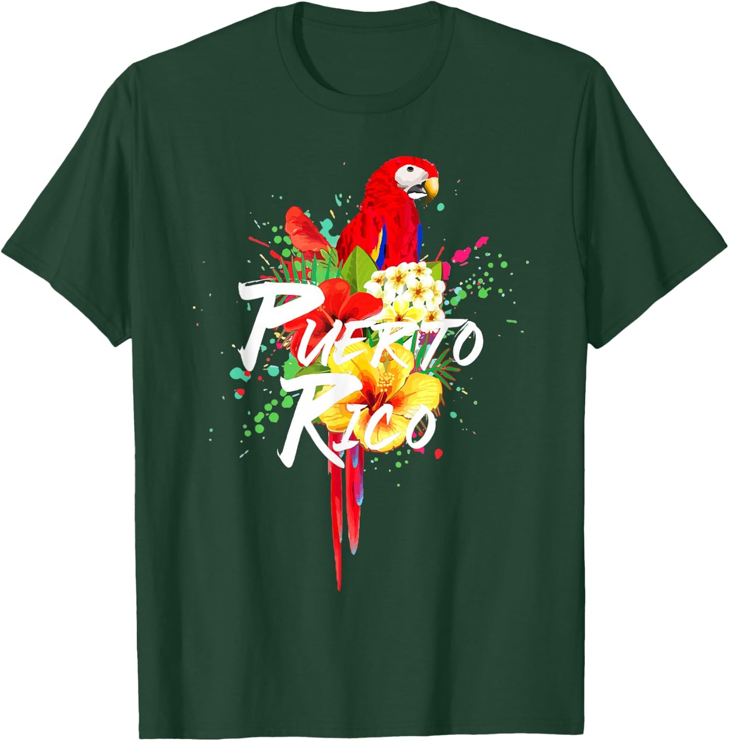 Puerto Rico Rican Parrot Colourful Boricua Souvenir Vintage T-Shirt - T-Shirt | Forest