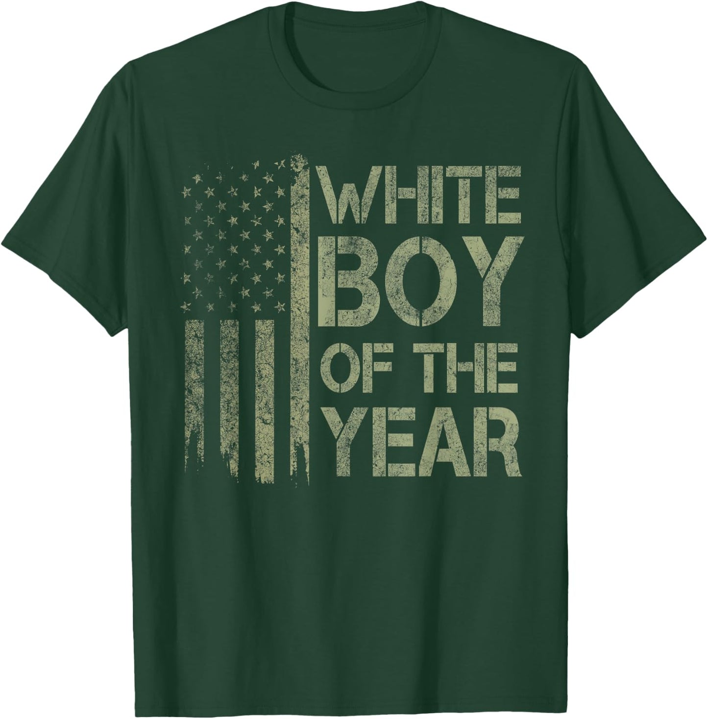White Boy of The Year USA American Flag 4th July 1776 250yr T-Shirt - T-Shirt | Forest
