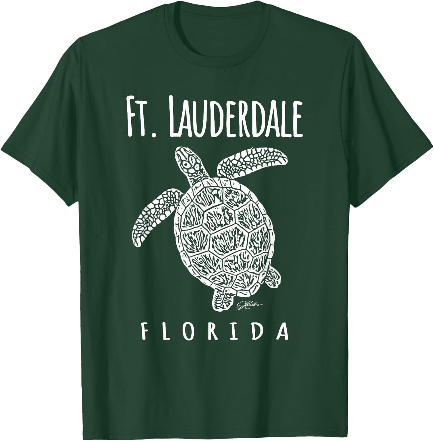 JCombs: Ft. Lauderdale, FL, Sea Turtle, Beach T-Shirt - T-Shirt | Forest
