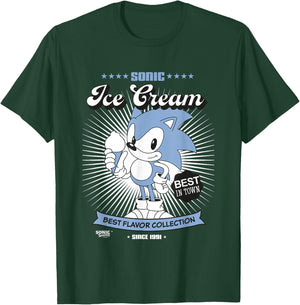 Sonic The Hedgehog Sonic Ice Cream Best in Town Vintage T-Shirt - T-Shirt | Forest