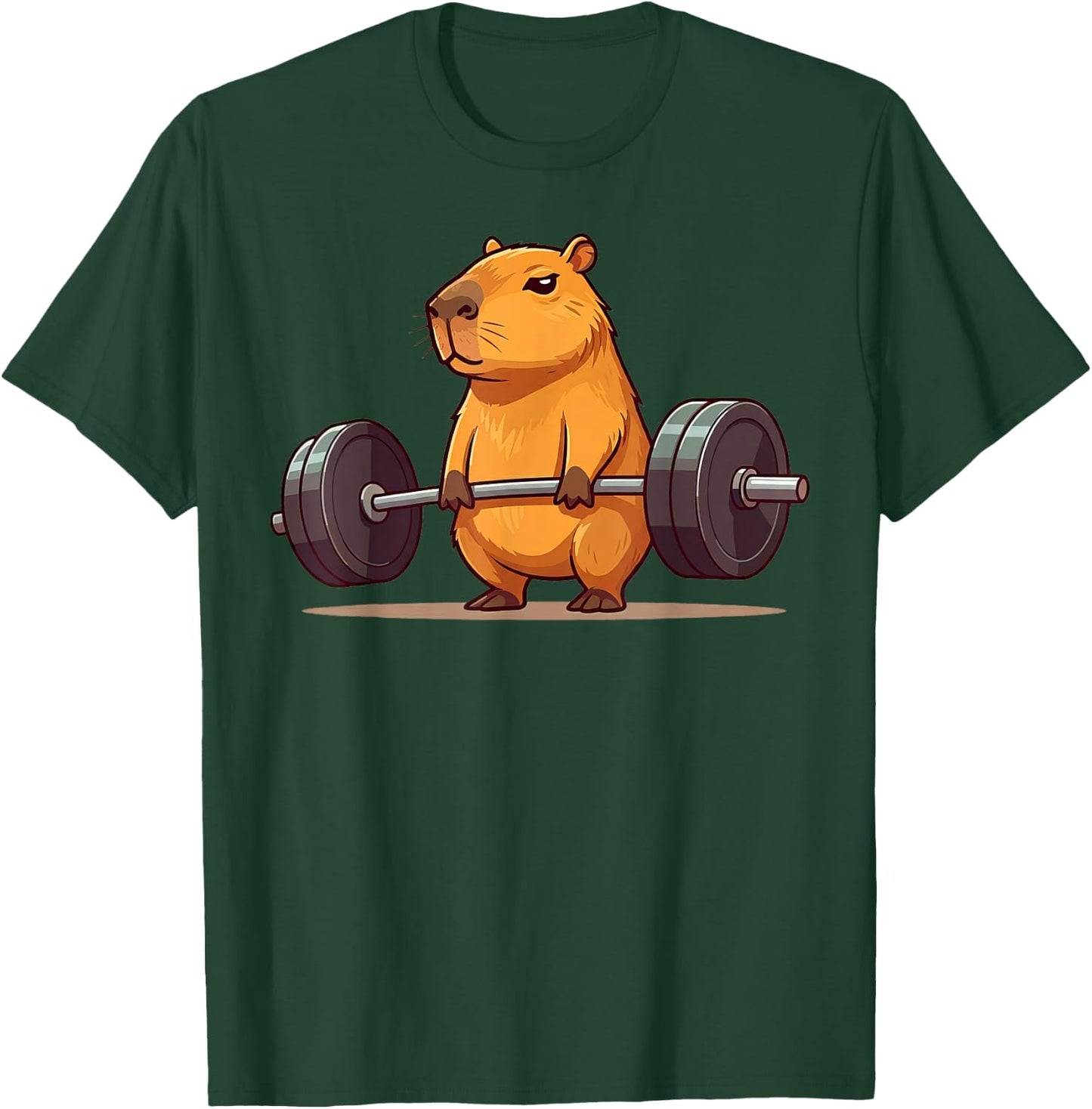 Deadlift Capybara Funny Fitness Capy Lover Men Women Kids T-Shirt - T-Shirt | Forest