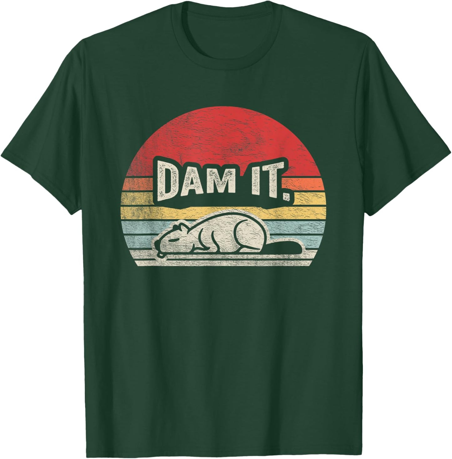 Retro Vintage Dam It Shirt Beaver Dam Funny Animal T-Shirt - T-Shirt | Forest