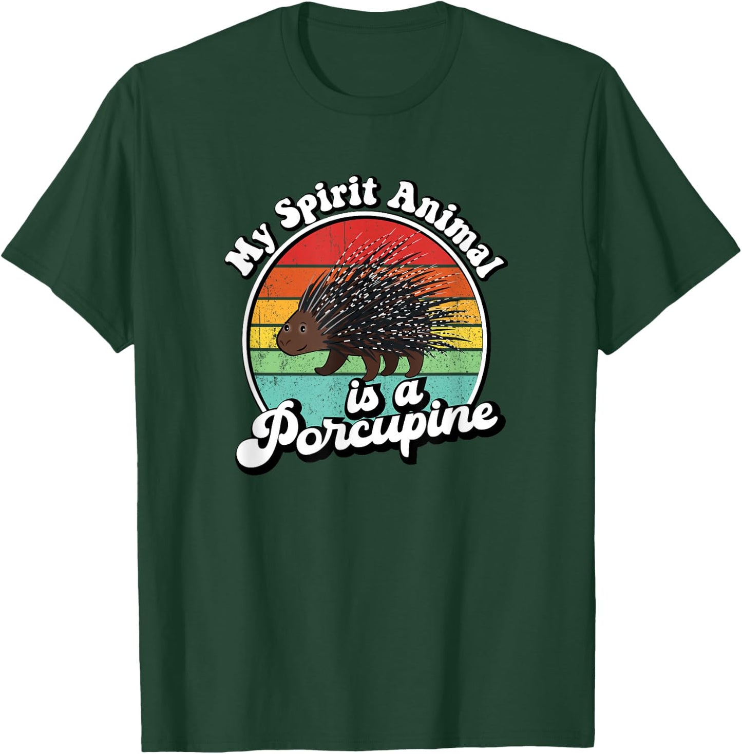 Funny Vintage Retro Spirit Animal Porcupine Lover T-Shirt - T-Shirt | Forest